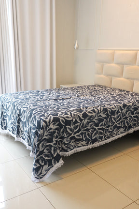 Colcha Casal Galhos Dupla Face Azul 2,10x2,40m