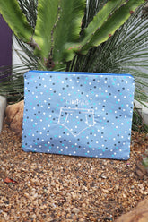 Necessaire Porta Cueca Limpinha Sujinha G Poá Azul
