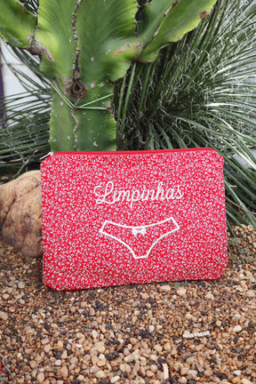 Necessaire Porta Calcinha Limpinha Sujinha P Vermelha