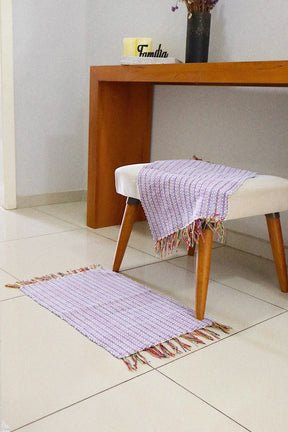 Par Tapete Malha Algodão Mini Liso lilás claro