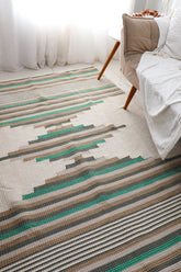 Tapete de Bico Linha Trabalhado Colorido Verde 1,50x2,00m