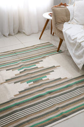Tapete de Bico Linha Trabalhado Colorido Verde 1,50x1,50m