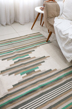 Tapete de Bico Linha Trabalhado Colorido Verde 1,50x1,50m