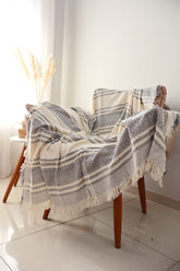 Manta para Sofá Listra Indigo Cinza 1,40x1,70m
