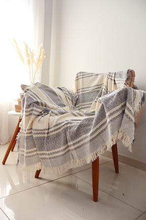 Manta para Sofá Listra Indigo Cinza 1,40x1,70m
