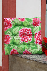 Assento Futon Almofada Cadeira Chita Verde