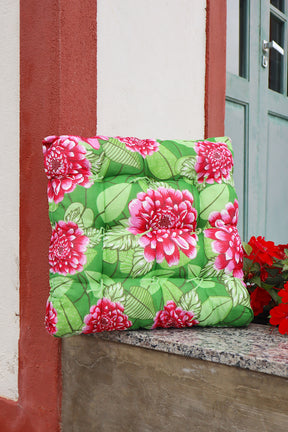 Assento Futon Almofada Cadeira Chita Verde