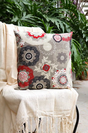 Capa de Almofada Impermeável Belize Mandala Vermelha 65x65