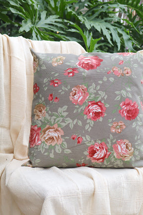 Capa de Almofada Impermeável Belize Floral Cinza 65x65