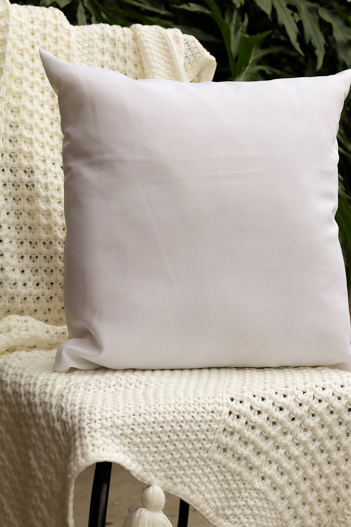 Capa de Almofada Oxford Lisa Off White Cru 45x45