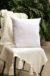 Capa de Almofada Oxford Lisa Off White Cru 45x45
