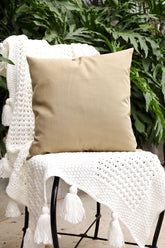 Capa de Almofada Oxford Lisa Bege 65x65
