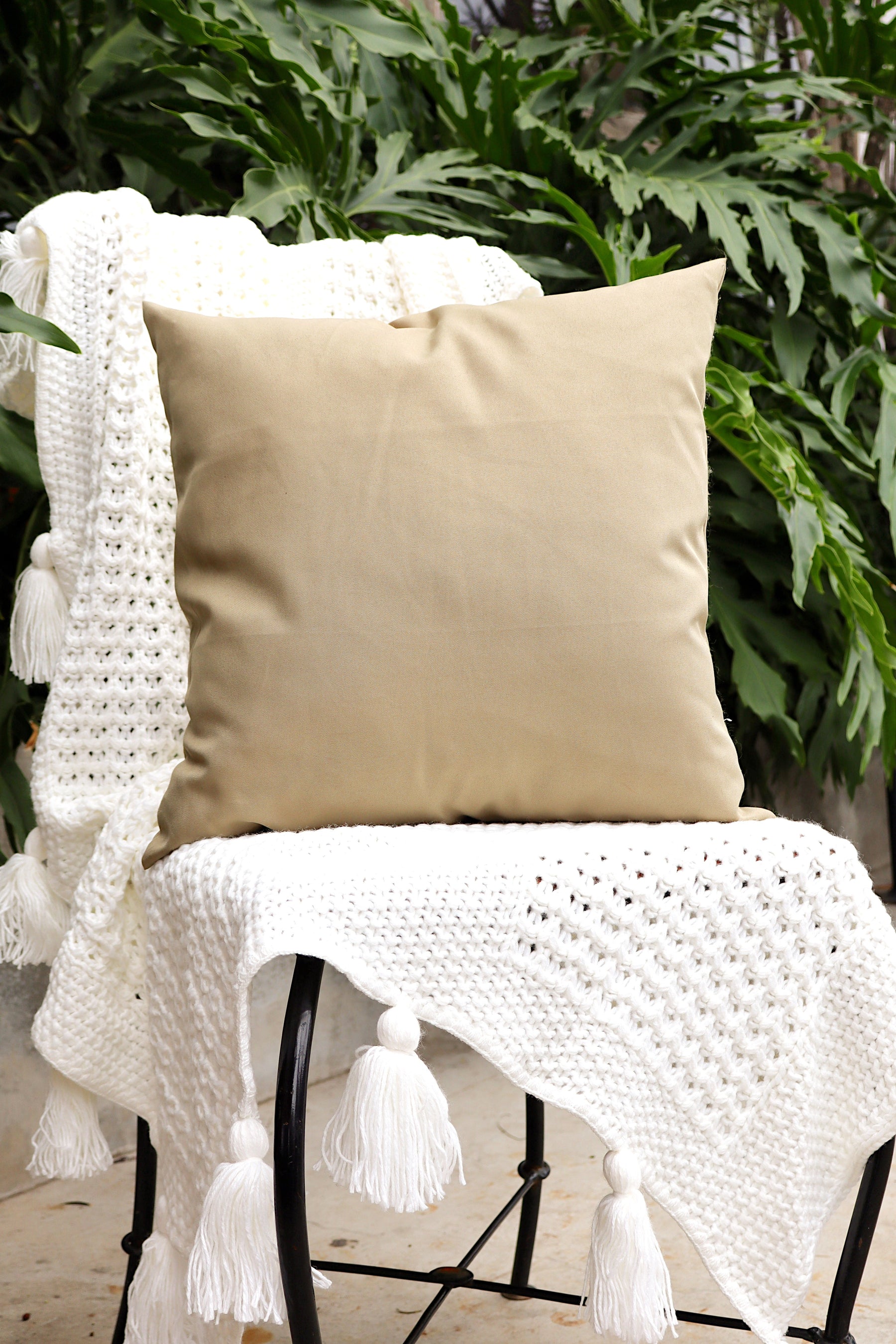 Capa de Almofada Oxford Lisa Bege 65x65