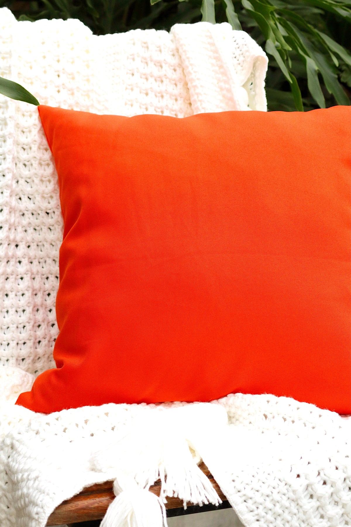 Capa de Almofada Oxford Lisa Laranja 45x45
