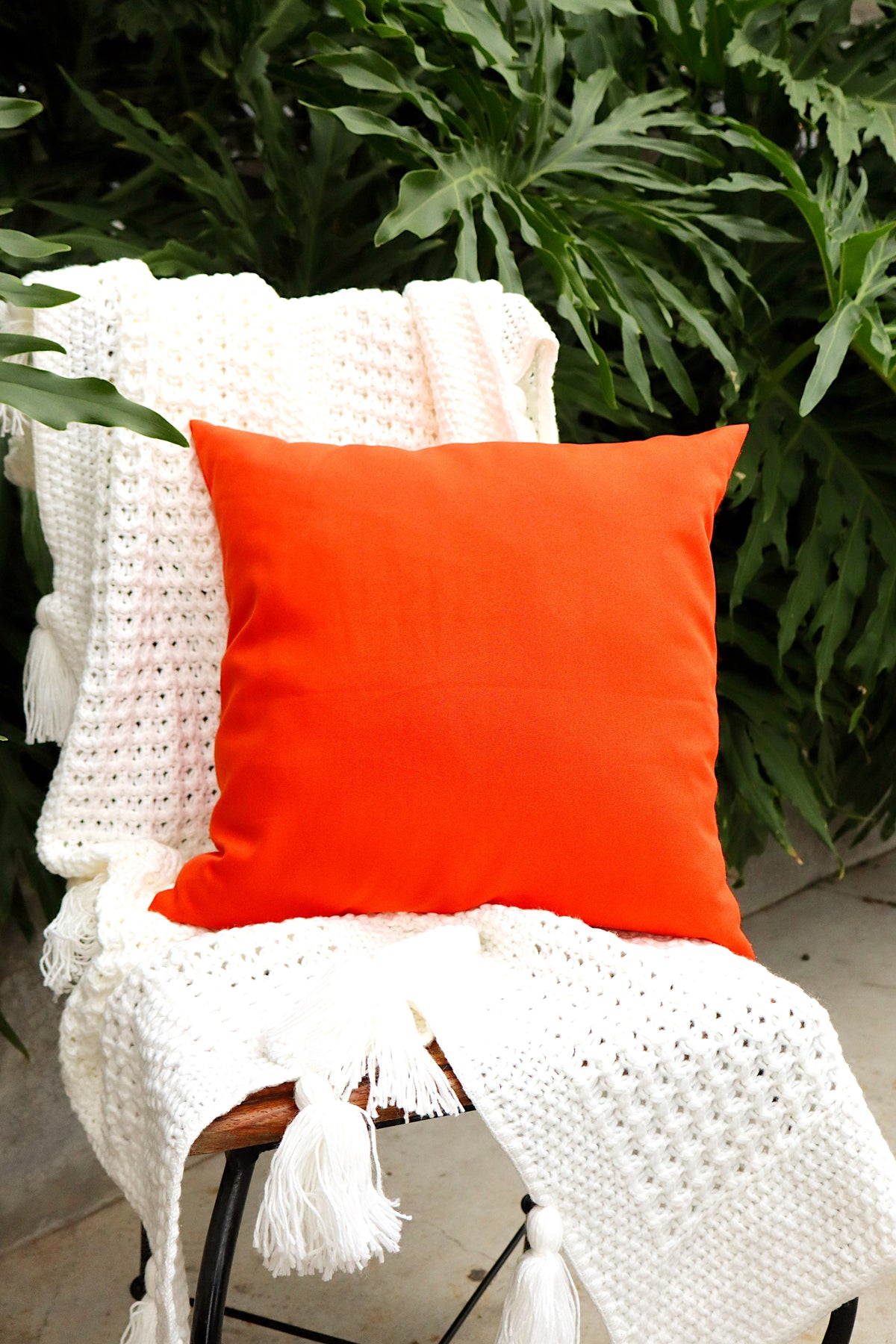 Capa de Almofada Oxford Lisa Laranja 45x45