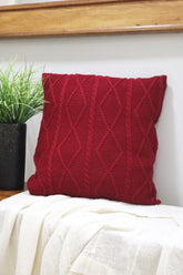Capa de Almofada Decorativa Trico Vermelha 45x45cm