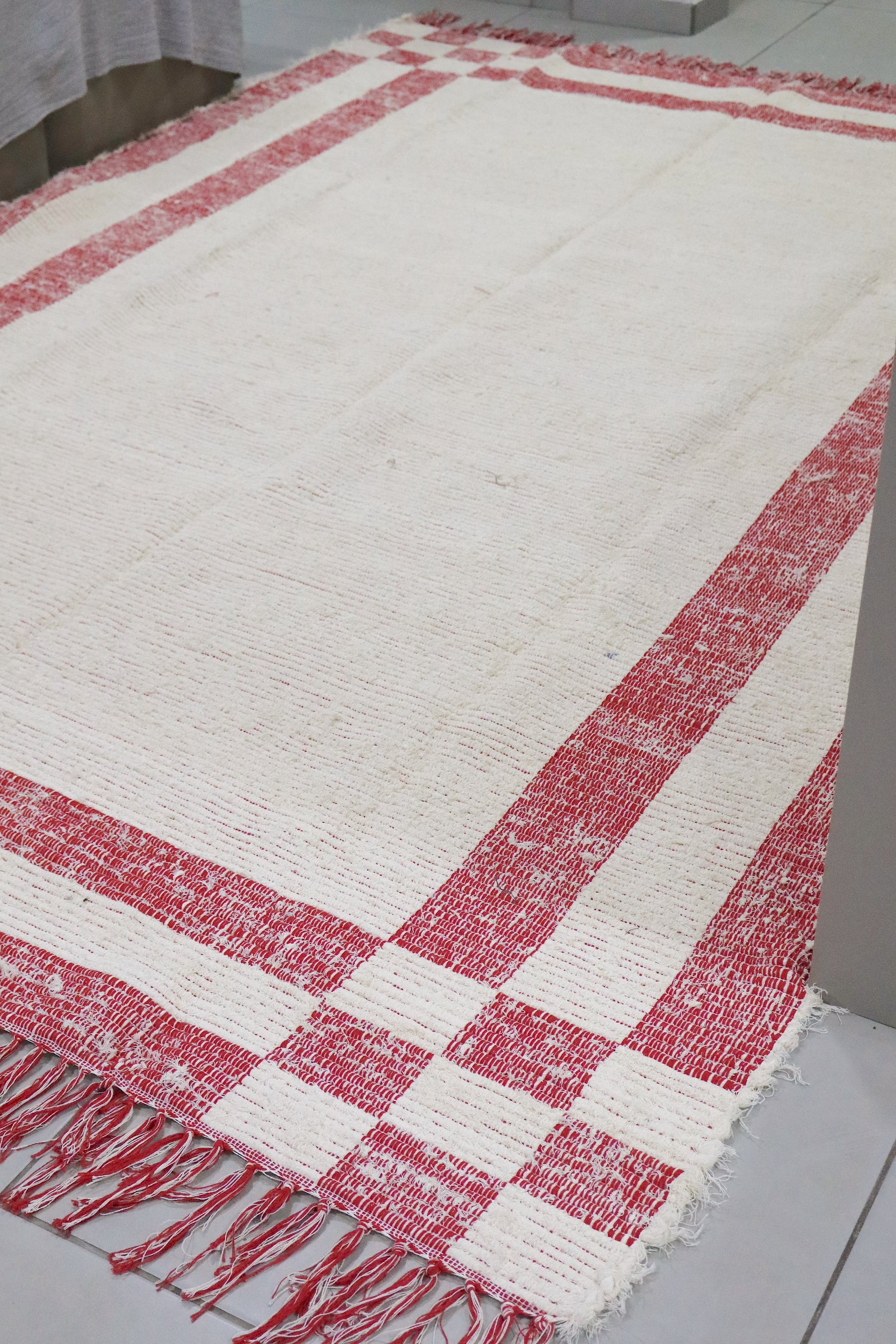 Tapete Algodão Felpudo Dupla Face Vermelho 2,00x2,50m