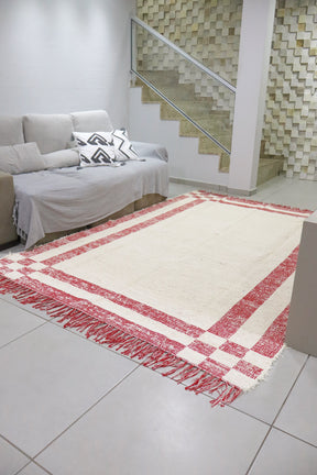 Tapete Algodão Felpudo Dupla Face Vermelho 2,00x3,00m