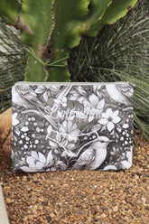 Necessaire Porta Calcinha Limpinha Sujinha P Flores P&B