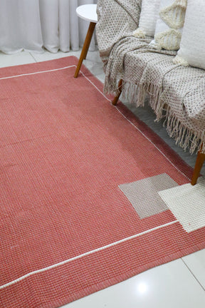Tapete Linha Trabalhado Moldura Terracota 1,50x2,00m