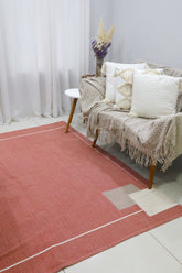 Tapete Linha Trabalhado Moldura Terracota 1,50x2,00m