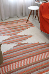 Tapete de Bico Linha Trabalhado Colorido Laranja 1,50x2,00m