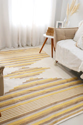 Tapete de Bico Linha Trabalhado Colorido Amarelo 1,50x2,00m