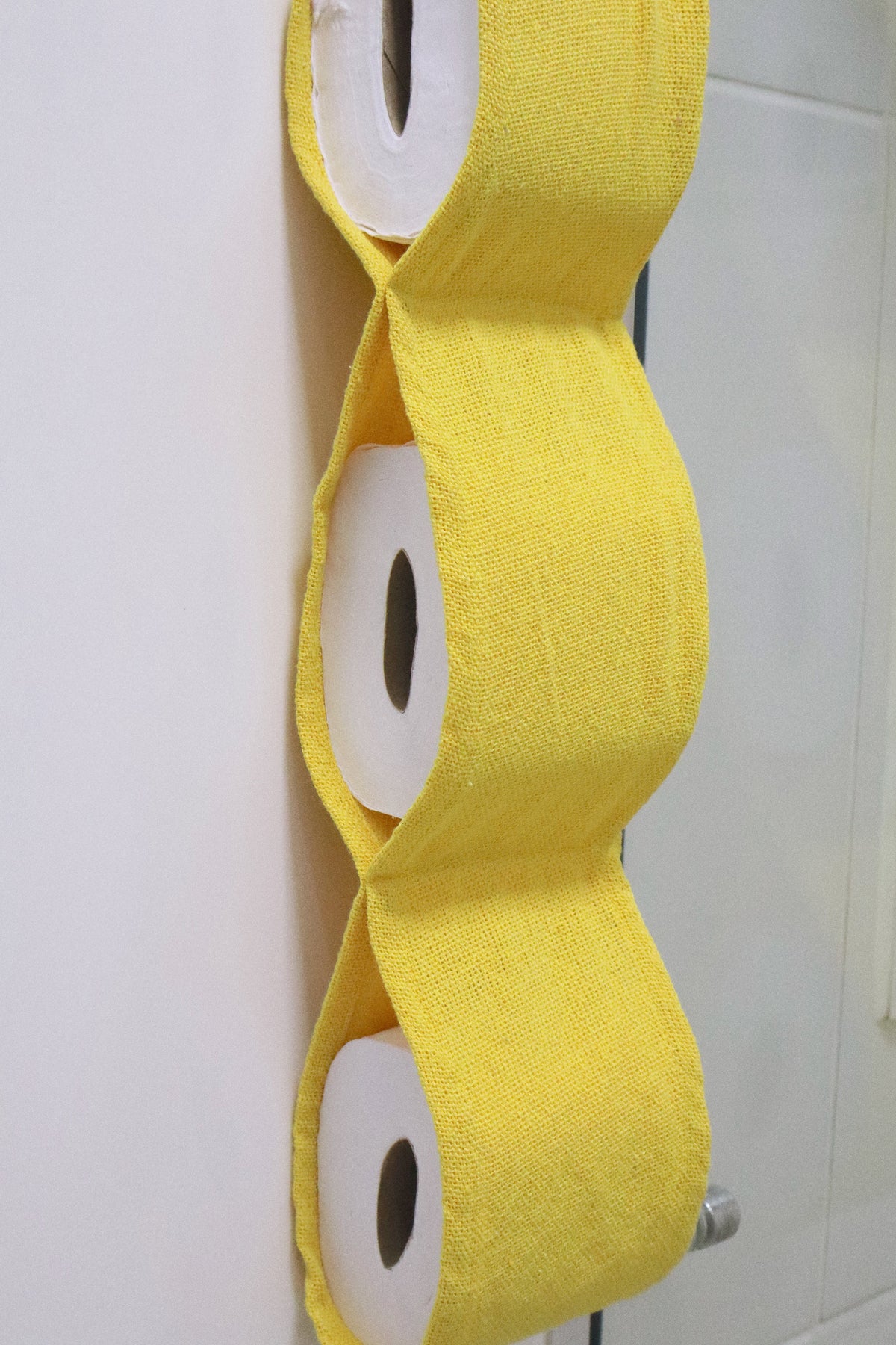 Porta Papel Higiênico 3 Lugares Algodão Amarelo