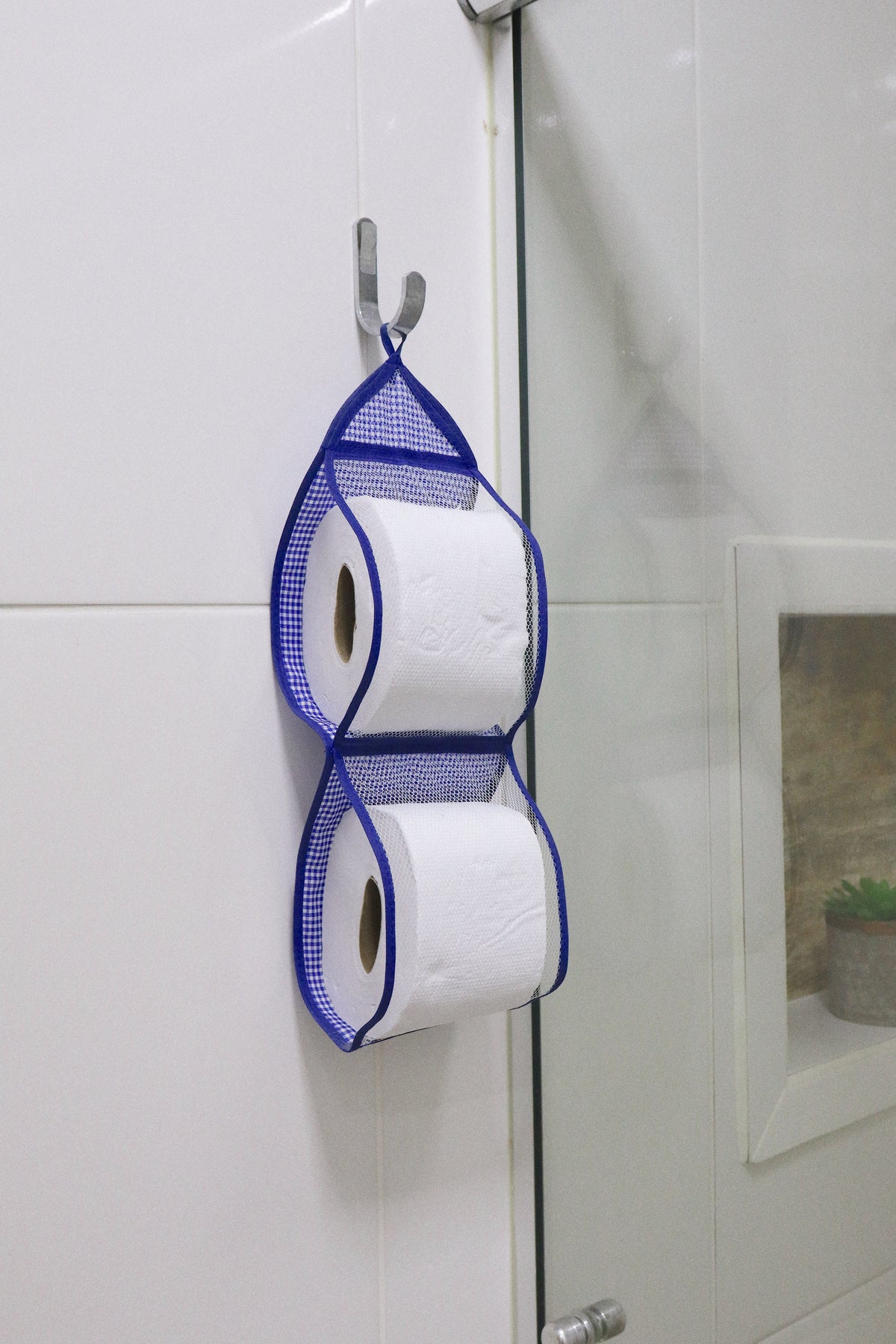 Porta Papel Higiênico 2 Lugares Tule Azul