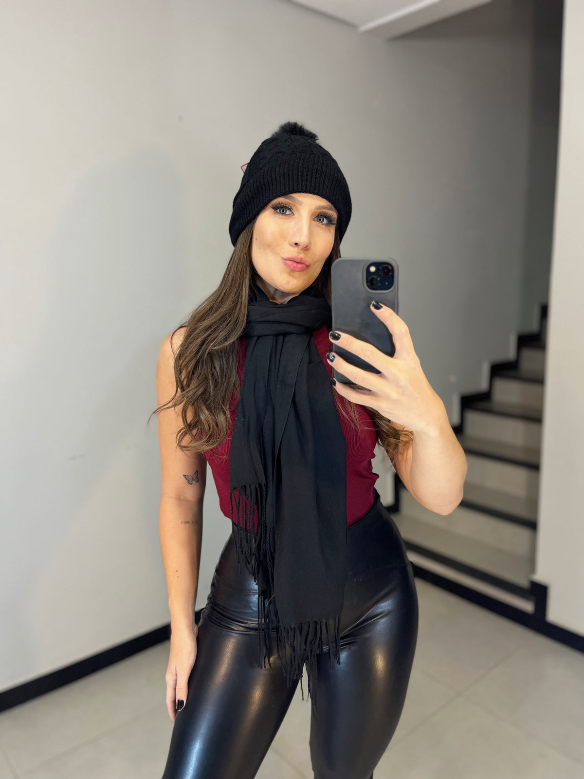 Touca Gorro Inverno Preta