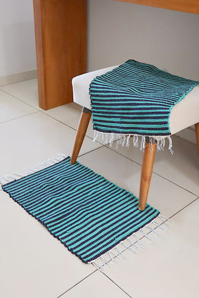 Par de Tapete Zebrinha Mini Azul