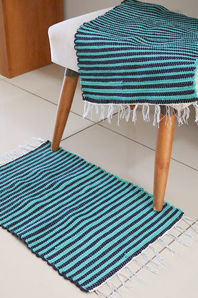 Par de Tapete Zebrinha Mini Azul