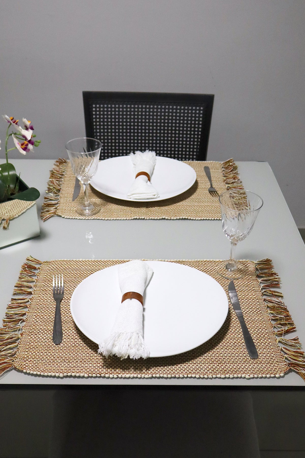 Par Lugar Americano Linha com Fio Lurex Mesclado
