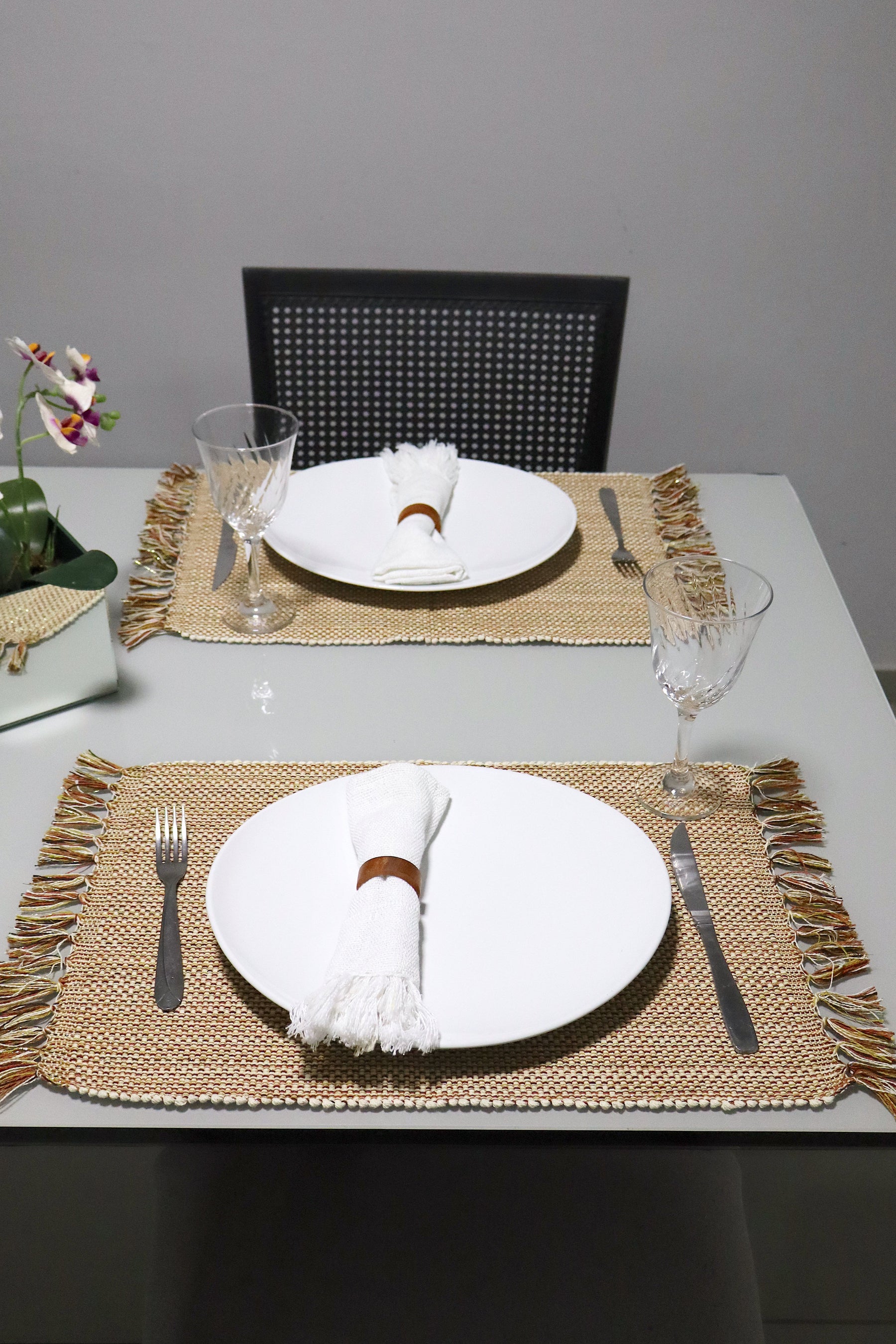 Par Lugar Americano Linha com Fio Lurex Mesclado