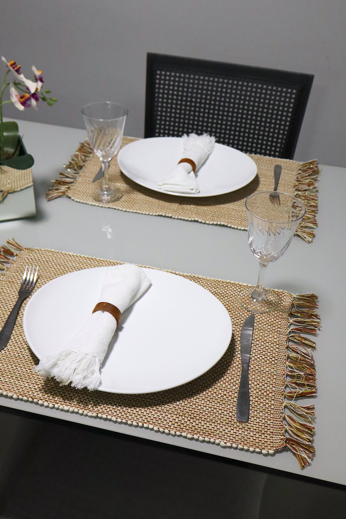 Par Lugar Americano Linha com Fio Lurex Mesclado
