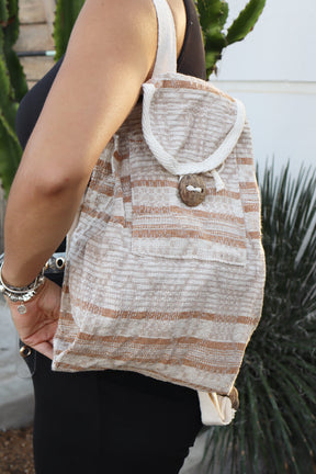 Mochila / Bolsa Bege e Marrom Mesclada