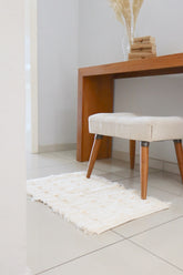 Tapete Algodão Felpudo Puxadinho Pompom Cru 50x80cm