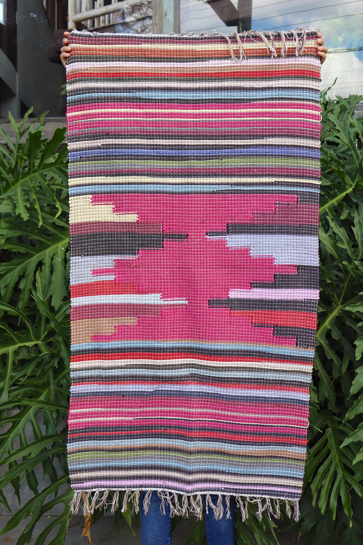 Tapete Médio Malha Bico Rosa