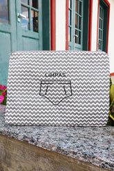 Necessaire Porta Cueca Limpinha Sujinha G Chevron Cinza