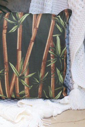 Capa de Almofada em Gorgurinho Bambu Escura 45x45