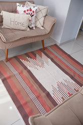 Tapete de Bico Linha Terracota e Marrom 1,50x1,50m