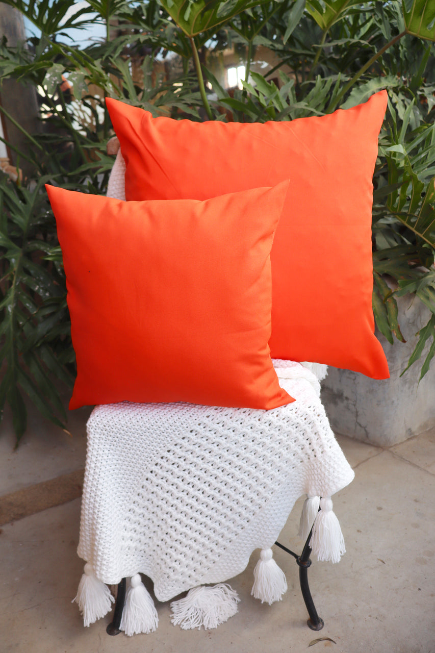 Capa de Almofada Oxford Lisa Laranja 45x45