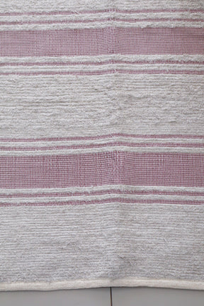 Tapete Algodão Bordado Listrado Rosê/Rosa Seco 1,50x2,00m