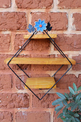 Prateleira Losango 3 Andares P Flor Azul
