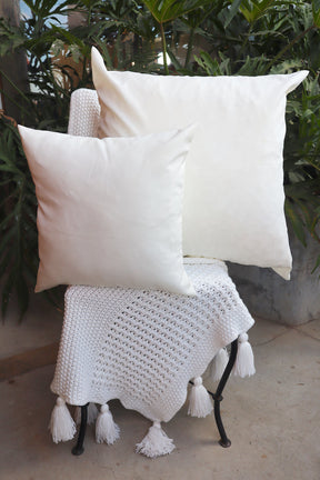 Capa de Almofada Oxford Lisa Off White Cru 45x45