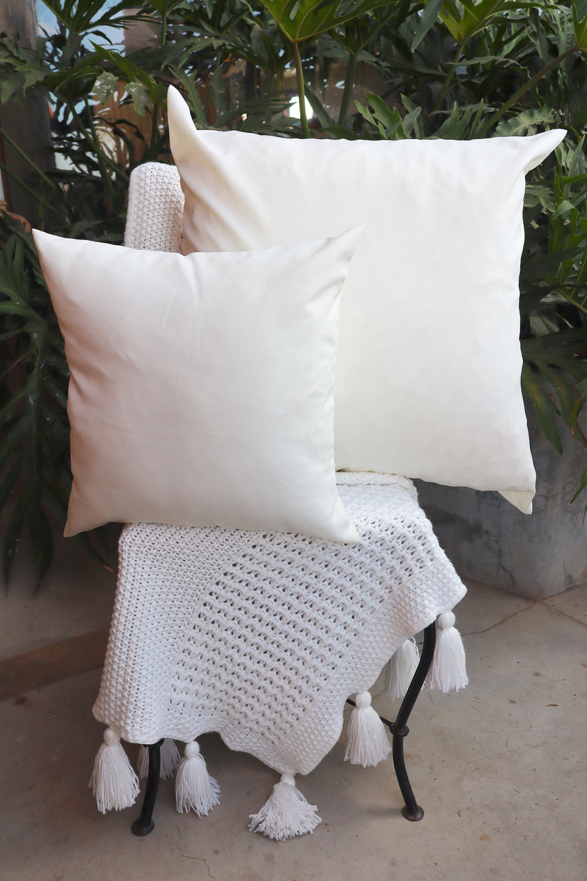 Capa de Almofada Oxford Lisa Off White Cru 45x45