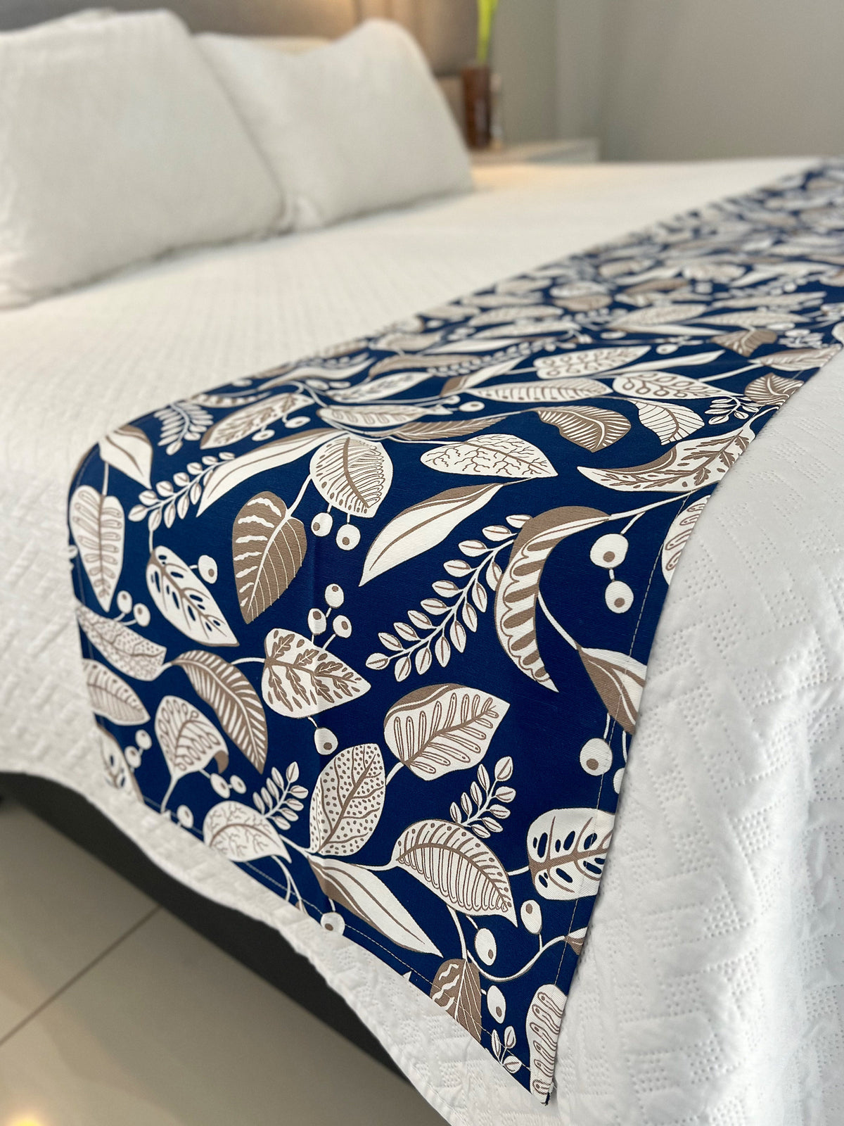 Peseira em Tecido Belize Floral Azul