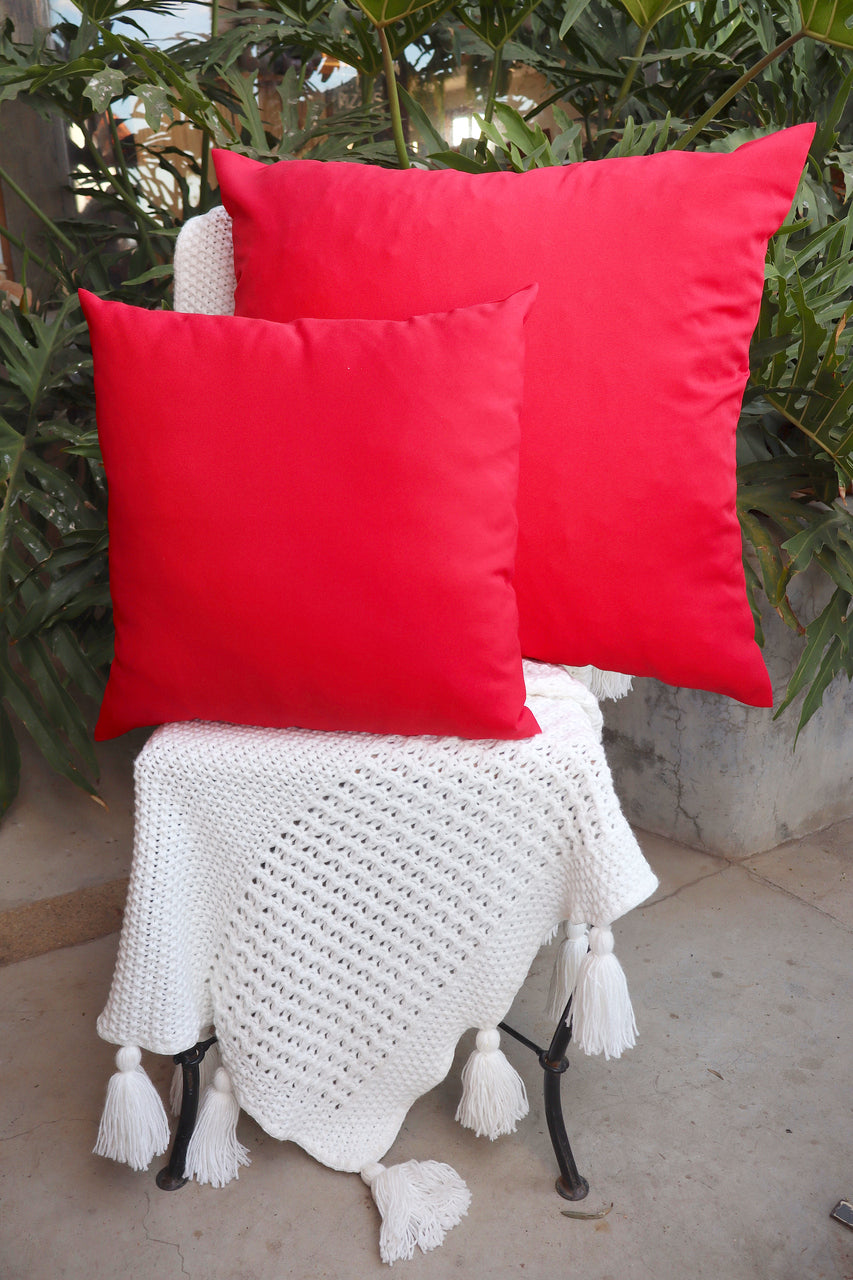 Capa de Almofada Oxford Lisa Vermelha 45x45