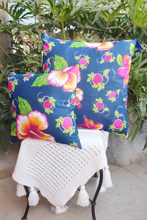 Capa de Almofada Chita Azul Escuro 45x45