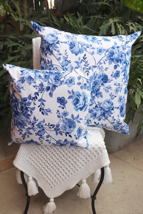 Capa de Almofada Impermeável Belize Floral Azul 65x65